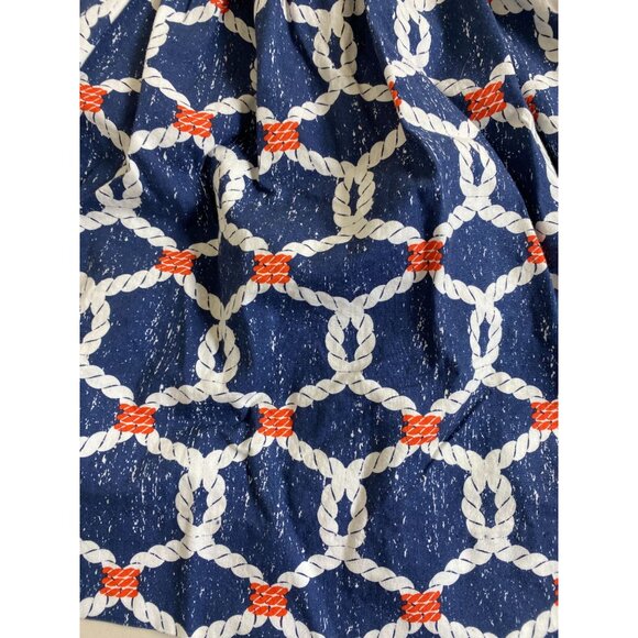 La Za Me Nautical Rope Print Baby Dress size 12 Month Sleeveless White Collar - Picture 12 of 15